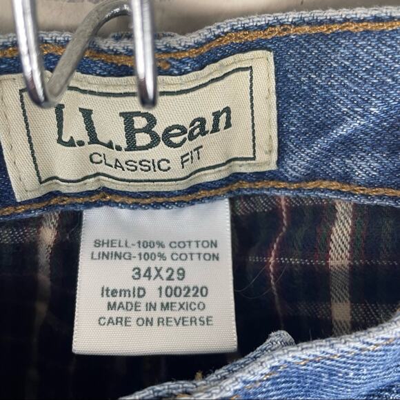 L.L. Bean Vintage Plaid Lined Classic Fit Denim Jeans Women’s Size 34 X 29 - Picture 8 of 13